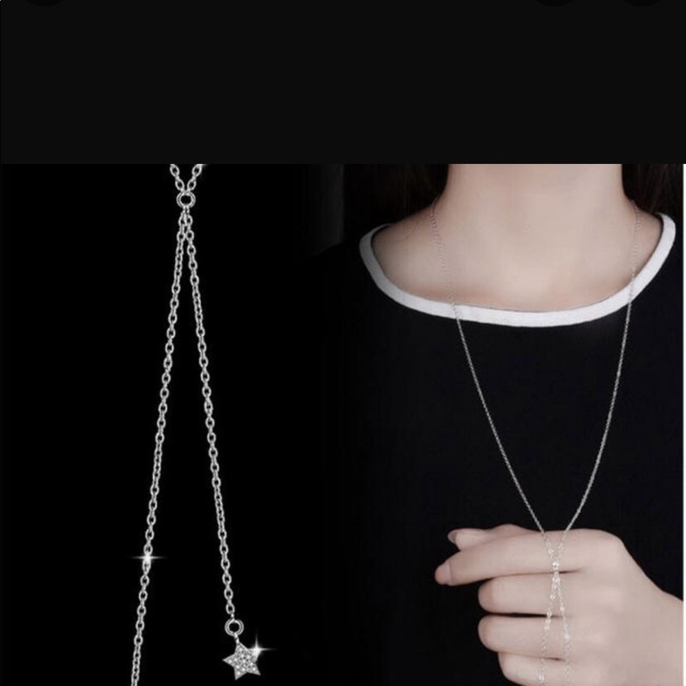 Sterling silver stars & moon necklace - Picture 4 of 7